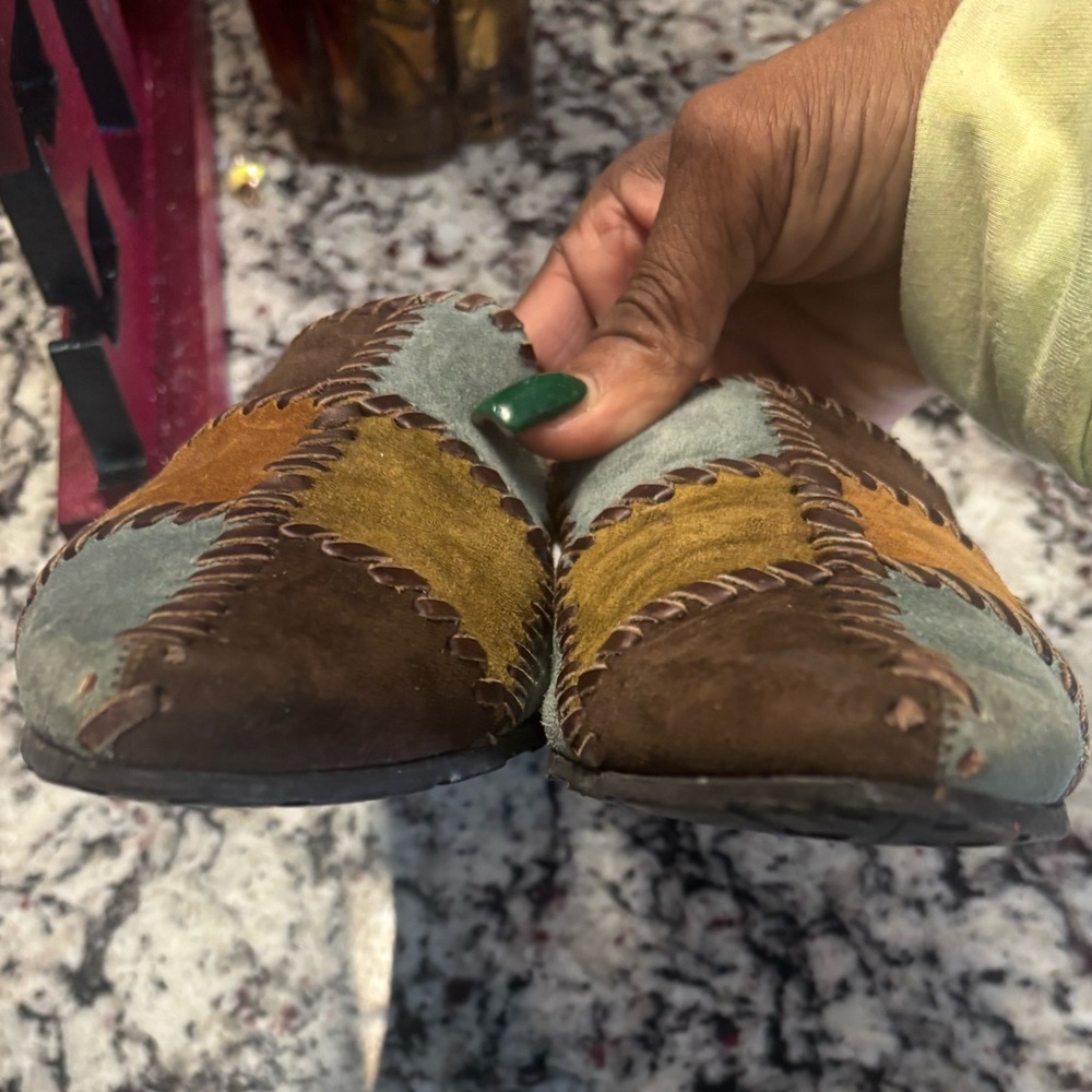 Salvatore Ferragamo Multicolor Patchwork Mules - image 5